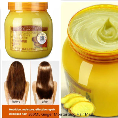 Ginger Moisturizing Hair Mask Damaged Repair Hair Care Treatment Cream Baked Ointment Hair Conditioner Dry Frizz 500ML
